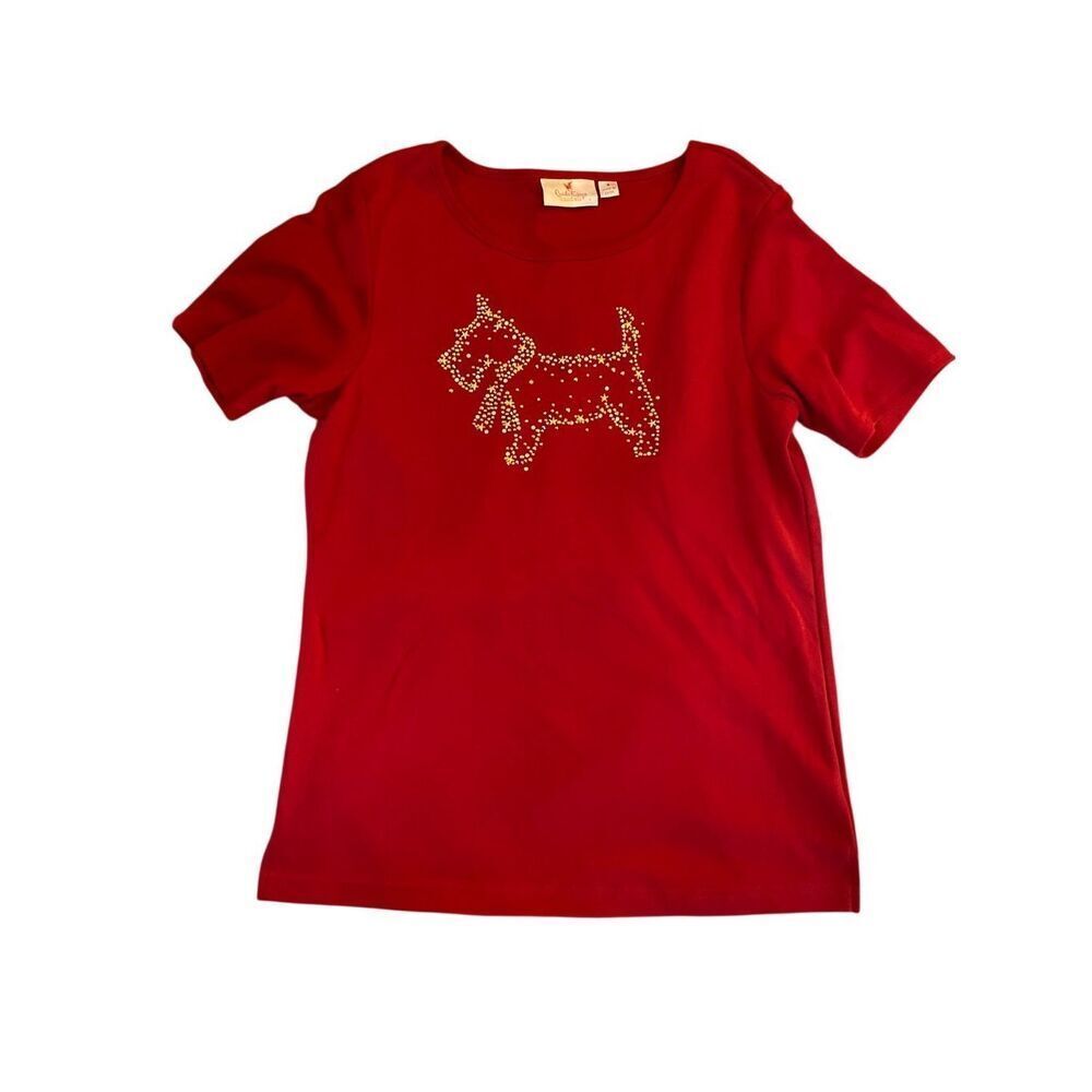Nwot Quacker Factory Red Embellished Scotty Dog T… - image 2